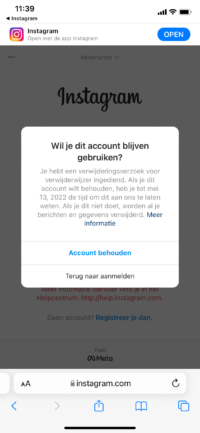 instagram verwijderen terugdraaien