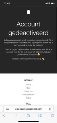 Snapchat verwijderen stap 3